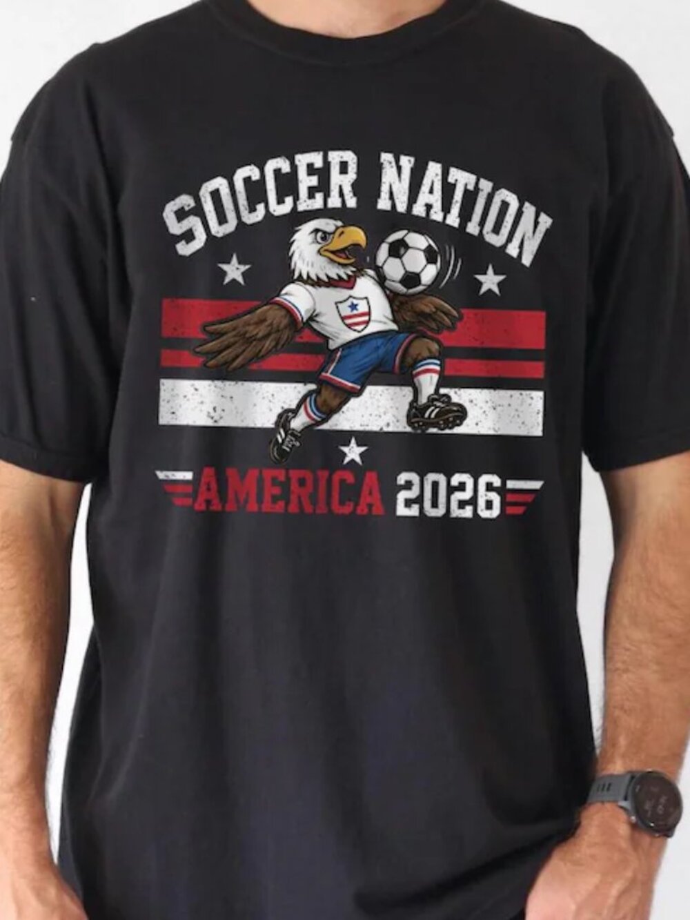 America 2026 Soccer Nation Shirt, USA Eagle Football Fan Tee 276